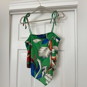 Zara Tropical Tie Strap Top
